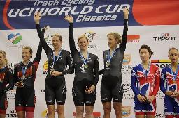 団体追抜き女子優勝のニュージーランド