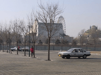 ついに駐車場は自動車の教習所となった。