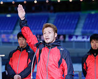 敢闘宣言をする園田匠選手